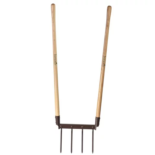 Pour mieux équiper votre jardin：Grelinette à 4 dents métal marron et manche bois botanic® - 130 cm