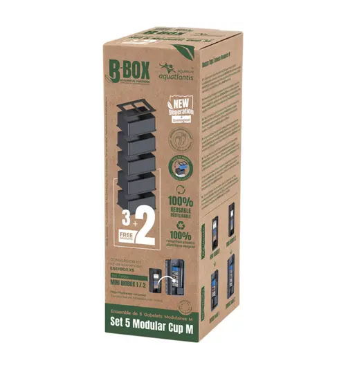 Spécial jardin：Kit de conversion pour aquarium coloris noir ensemble de 3 + 2 gobelets modulaires Aquatlantis B-BOX - Taille M