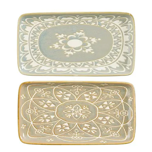 Pour tous vos besoins extérieurs:Assiette plate rectangulaire en céramique Isa - 24 x 13 cm