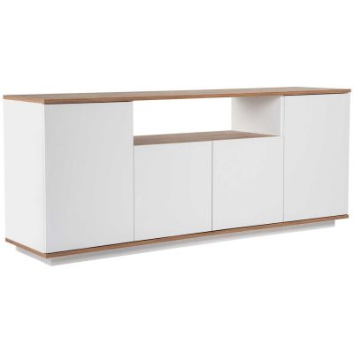 Buffet 4 portes en aggloméré Arista (Blanc et Pin)
