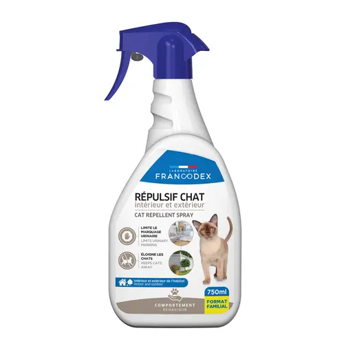 Pour l’univers du jardin:RŽpulsif d'intŽrieur et d'extŽrieur pour chat agrumes et lavande Francodex - 750 ml
