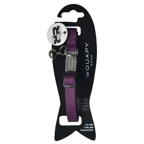 Une solution adaptée à l’extérieur:Collier pour chat en nylon coloris violet Wouapy Basic Line - Taille unique