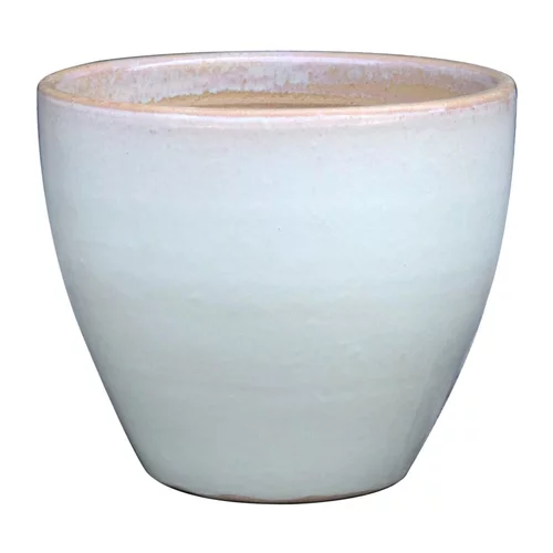 Pour valoriser votre jardin:Jarre en grès émaillé blanc Decolines Littoral - Ø 32 x H 36 cm