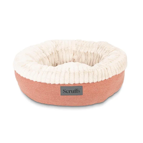 Pour l’extérieur：Couchage pour chien ou chat coloris orange corbeille ronde Scruffs Ellen - Taille M Ø 55 cm