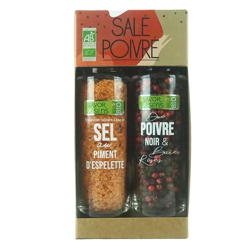 Utile jardin:Duo sel au piment d’Espelette et poivre noir 165g