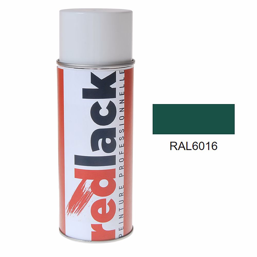 Bombe de peinture Aérosol – spray | 400ml | RAL 6016 Vert turquoise | Brillant | multisupport | Redlack | RAL6016