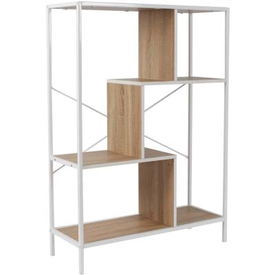Etagère en bois et métal blanc Edison (80 x 30 x 113 cm)