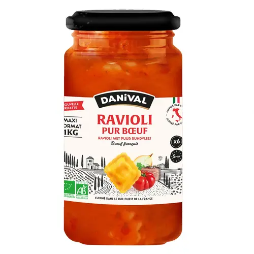Choix au jardin：Grand ravioli pur bœuf en Bocal Danival - 1 kg