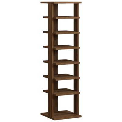 Etagère à chaussures en aggloméré Ayka (Noyer)