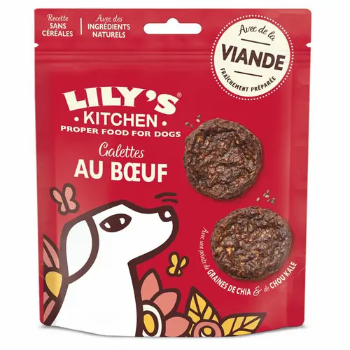 Pour un jardin accueillant:Galettes au bœuf friandises pour chien Lily’s Kitchen - 70 g