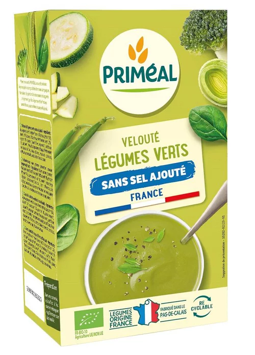 Solution pour le jardin:Velouté bio légumes verts sans sel Primeal - 1 L
