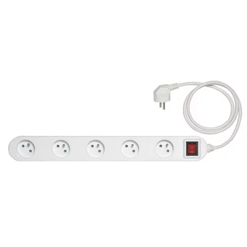 Style jardin:Bloc 5 prises espacée coloris blanc pour intérieur - 230 V