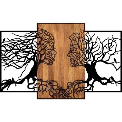Décoration murale en bois et métal Walnut (Visages)