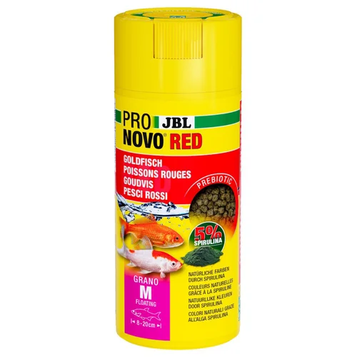 Jardin nature:Aliment en granules pour poisons rouges JBL Pronovo red grano M – 250 ml