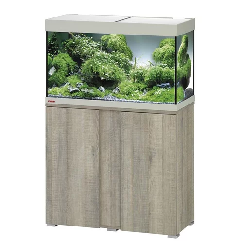 Jardin facile:Aquarium avec meuble coloris chêne gris Eheim vivalineLED 126L