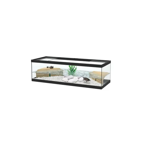 Jardin et confort:Terrarium noir avec 2 plateformes et pompe TC500 Aquatlantis Tortum 100