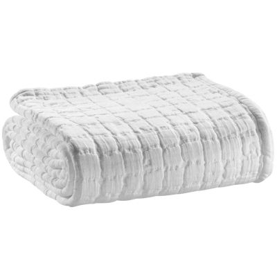 Plaid en coton Swami 130 x 200 cm (Blanc)
