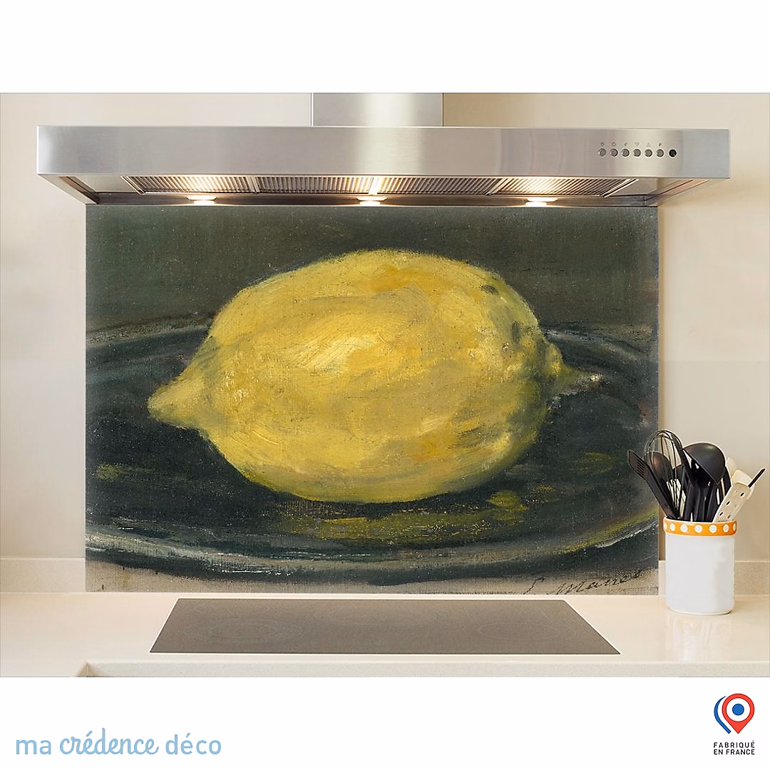 Crédence cuisine fond de hotte Edouard Manet | Le citron – Verre trempé – L 90 cm x H 60 cm – MaCrédenceDéco