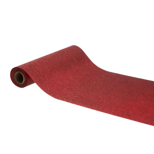 Jardin chez vous:Chemin de table à paillettes en intissé coloris rouge premium – 30 cm x 5 m