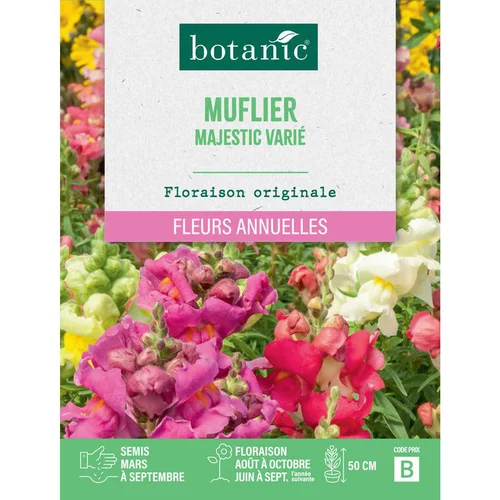 Essentiel pratique：Graines de fleurs de Muflier majestic varié botanic®