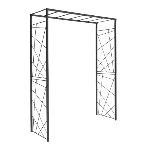 Bien pensé pour le jardin:Pergola Mandala tube Grand modèle Métal Gris 165x50x198 cm