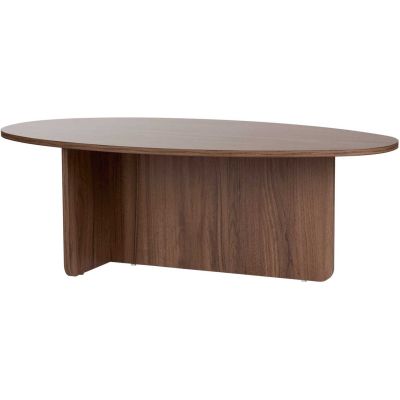 Table basse ovale en aggloméré Orba (Noyer)