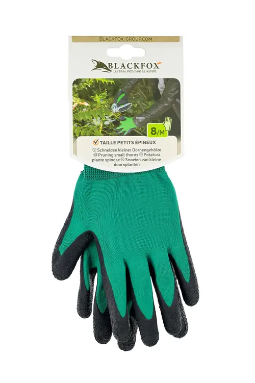 Bien pratique au jardin：Gant Aubépine coloris vert en polyester caoutchouc Blackfox - taille 11