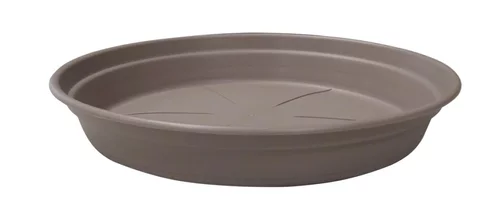 Jardin tendance:Soucoupe ronde en plastique recyclé taupe Cocoripot - Ø 35 cm