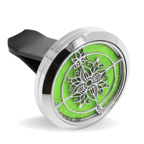 Maison & jardin:Diffuseur de voiture Clip'Arôme lotus coloris gris en inox Zen' Arôme