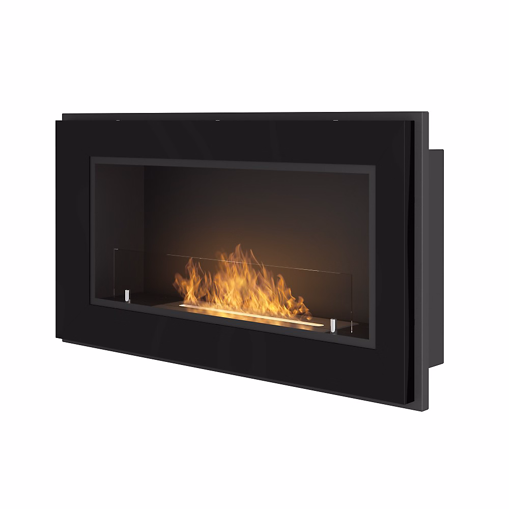 Chauffage d'appoint – Cheminée Au Bioéthanol Encastrable Frame 900 Simplefire Avec Verre Noir