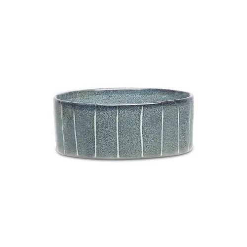 Indispensable au jardin:Gamelle pour chien en grès coloris gris avec rayures Reactive Glaze Scruffs - 13 x 13 x 5 cm