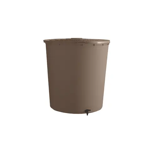 Pour tous les jardins:Récupérateur à eau rond coloris taupe