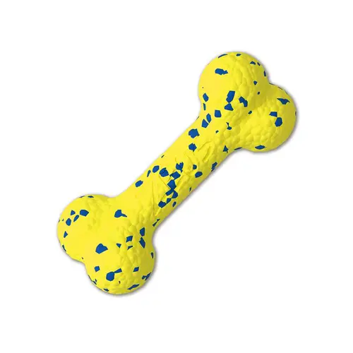 Indispensable au jardin：Jouet pour chien en caoutchouc naturel coloris jaune os Zeus Nitro Bendy Bone