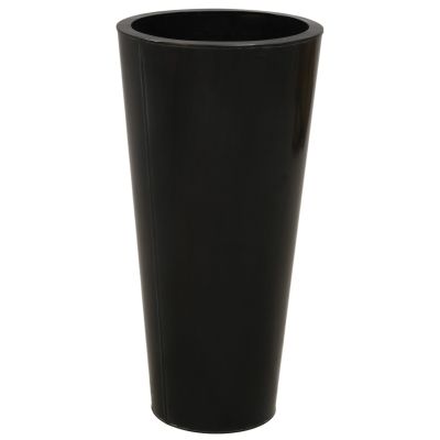 Grand vase rond et haut en zinc (Noir)