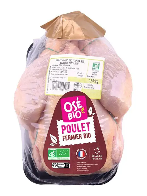Solution simple:Poulet fermier blanc PAC bio Osé bio - Prix au kilo