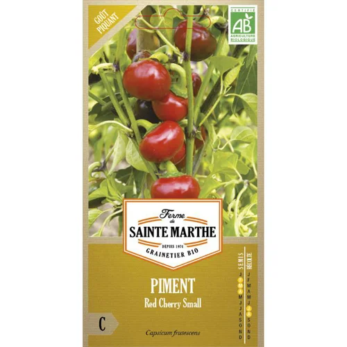 Jardin déco:Graines de Piment red cherry small bio Ferme de Sainte Marthe - 30 graines à semer