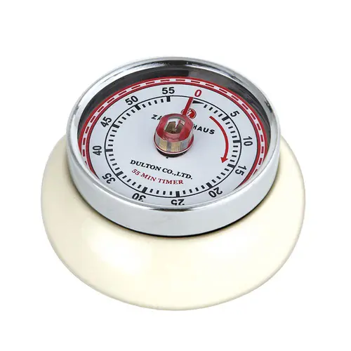 Pour un jardin plus pratique:Minuteur en acier coloris crème Zassenhaus Speed - Ø 9,2 x H 4 cm
