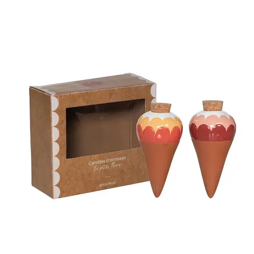Style jardin:Carottes d’arrosage en céramique Ana x 2 - 11 x 10,5 x 11 cm