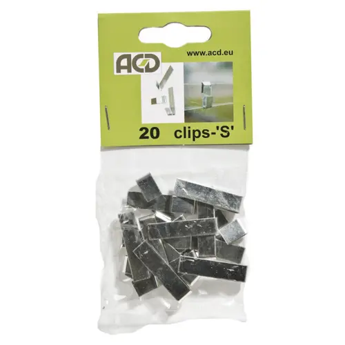 Pour profiter du jardin:Clip de verre en S ACD - sachet de 20 pièces