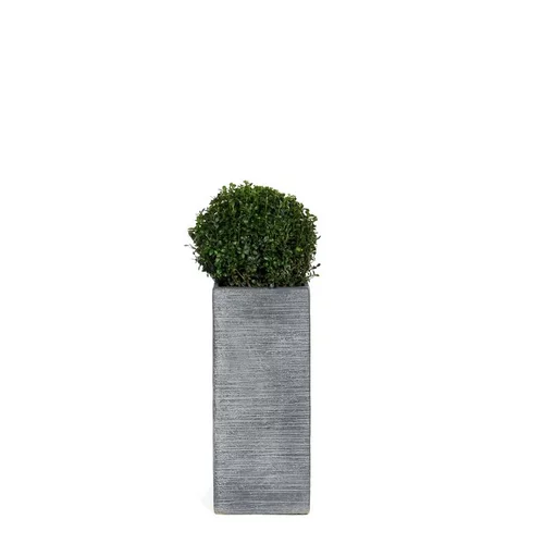 Jardin & déco：Pot carré haut Stream coloris anthracite 23x23x55 cm