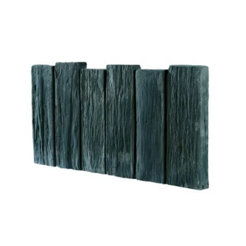 Jardin en douceur:Bordurette haute en béton coulé anthracite aspect schiste Hairie Grandon - 50 x 2,8 x 26 cm