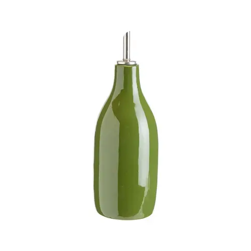 Les incontournables du jardin：Bouteille à huile verte en dolomite - Ø 7,5 x H 23 cm