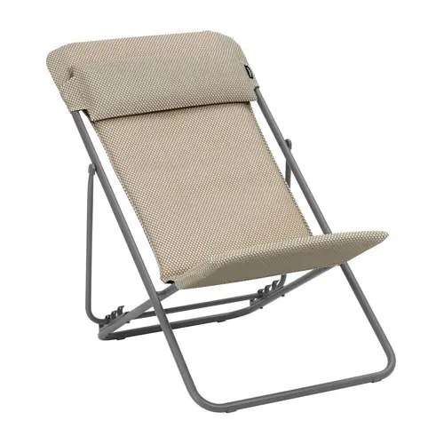 Solution nature:Maxi transat en tube titane et toile moka Lafuma BeComfort - 62 x 83 x 94 cm