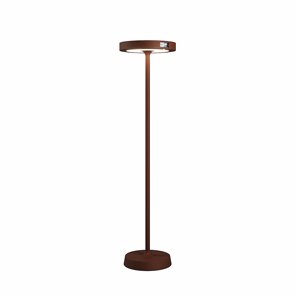 Barbell Solar Rf – Lampadaire Led Rechargeable Solaire 65W, Lampadaire D'Extérieur 3 Hauteurs 156-113-70 Cm Corten