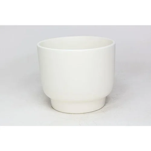 Essentiel pratique：Cache-pot en céramique Renaud Calm Baby crème mat - Ø 7,3/6,5 x H 6 cm