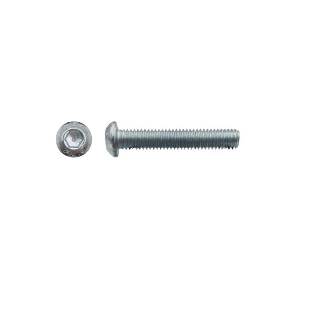 200 Vis Métaux Tête Bombée 6 Pans Creux F/Total BHC 4 × 8 mm – 7380 | 1 | 10.9 | Zingué blanc | D | Work