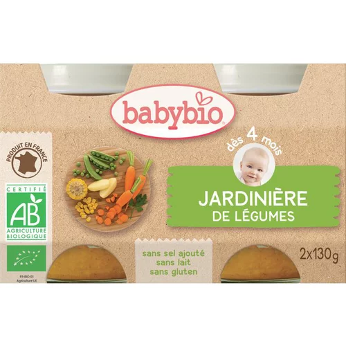 Malin extérieur：Petits pots de jardinière de légumes Babybio 2 x 130 g