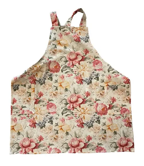 Jardin et maison:Tablier japonais en coton à motif multicolore Enora - 85 x 90 cm