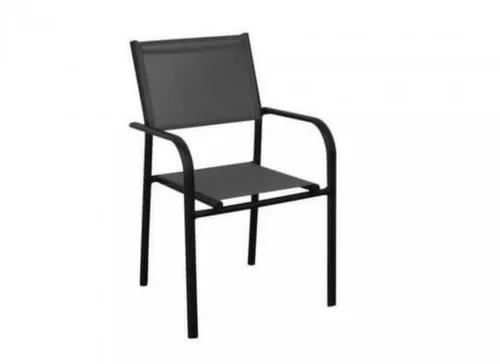 Parfait au jardin:Fauteuil de jardin empilable en aluminium et toile graphites/gris - PROLOISIRS Duca