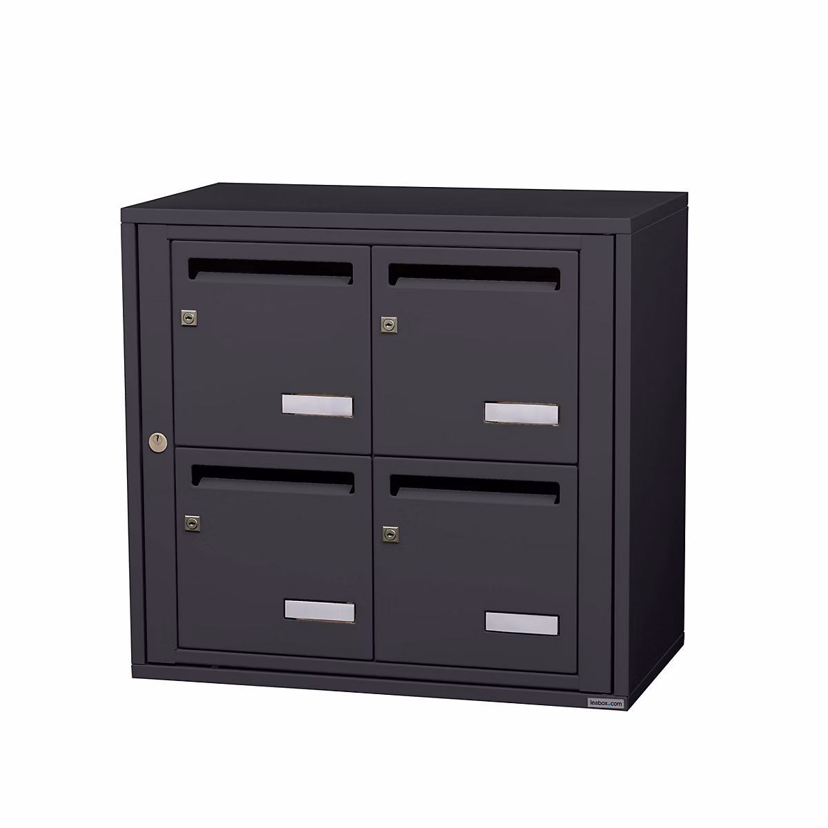 Bloc collectif leabox.com | 2x2 – grade 3 – simple face – Intérieur – fixation murale – gris anthracite RAL 7016 finition brillante